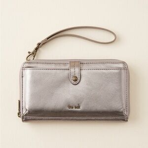 The Sak Metallic Wristlet Wallet - Silver Taupe